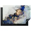Marmer - Blauw - Goud Inductie beschermer vinyl 3mm klein -3d