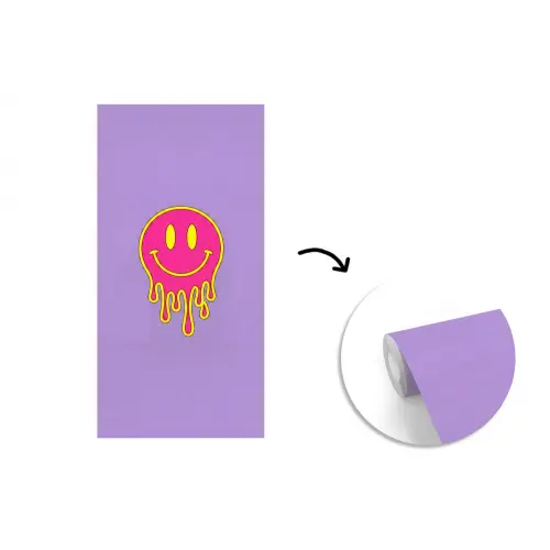 Smiley - Drip - Neon fotobehang vinyl groot -3d