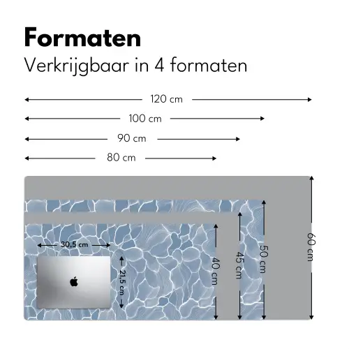 Abstract - Blauw - Bladeren Muismat XXL klein -sfeer5