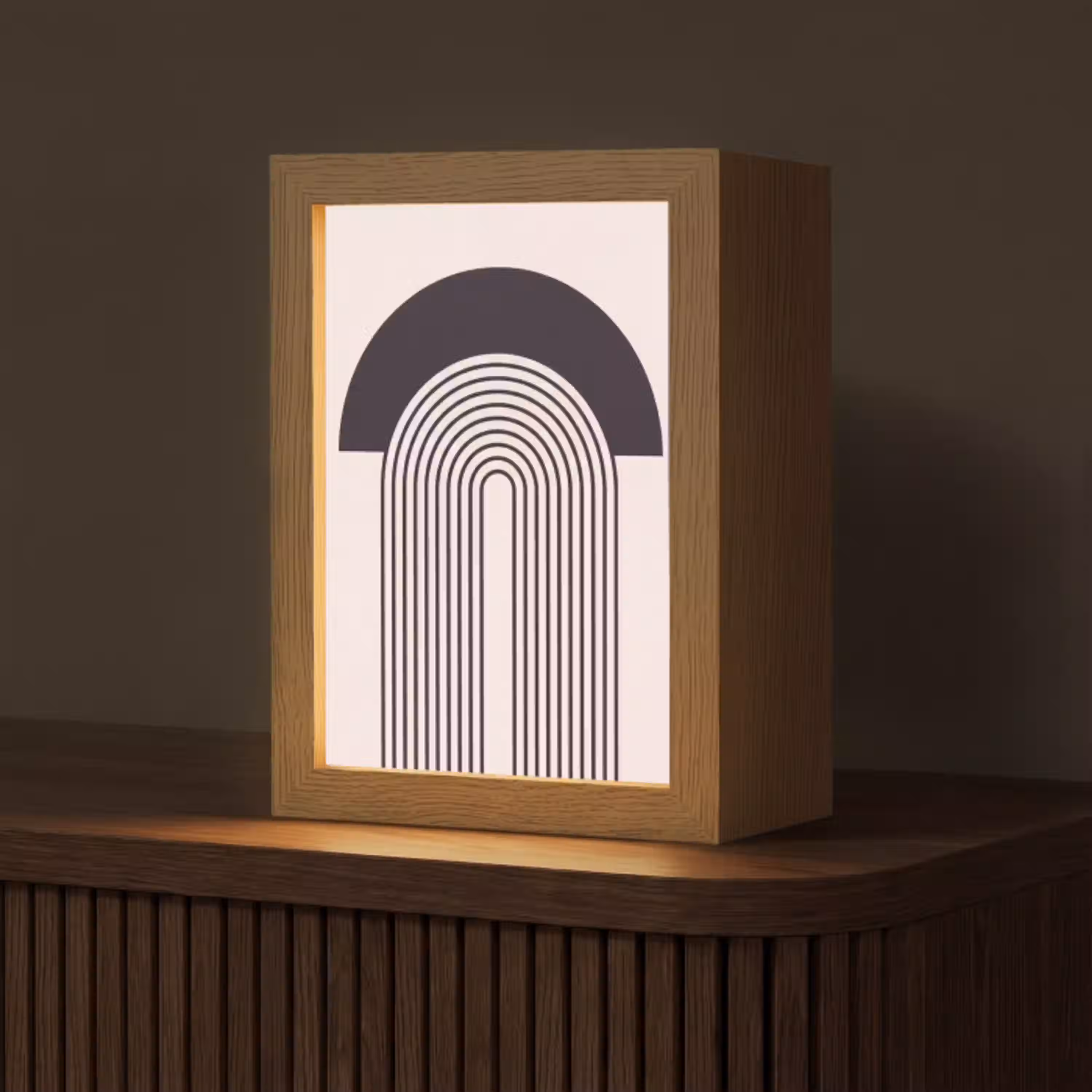 Abstract - Boog - Modern Light Box met kabel (Tafellamp) klein -z3d_website