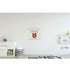 Koffie - Klok - Groen textielposter latten blank klein -kinderkamer