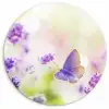 Lavendel - Vlinder - Bloemen Wandcirkel kunststof plaat 5mm dik klein -3d