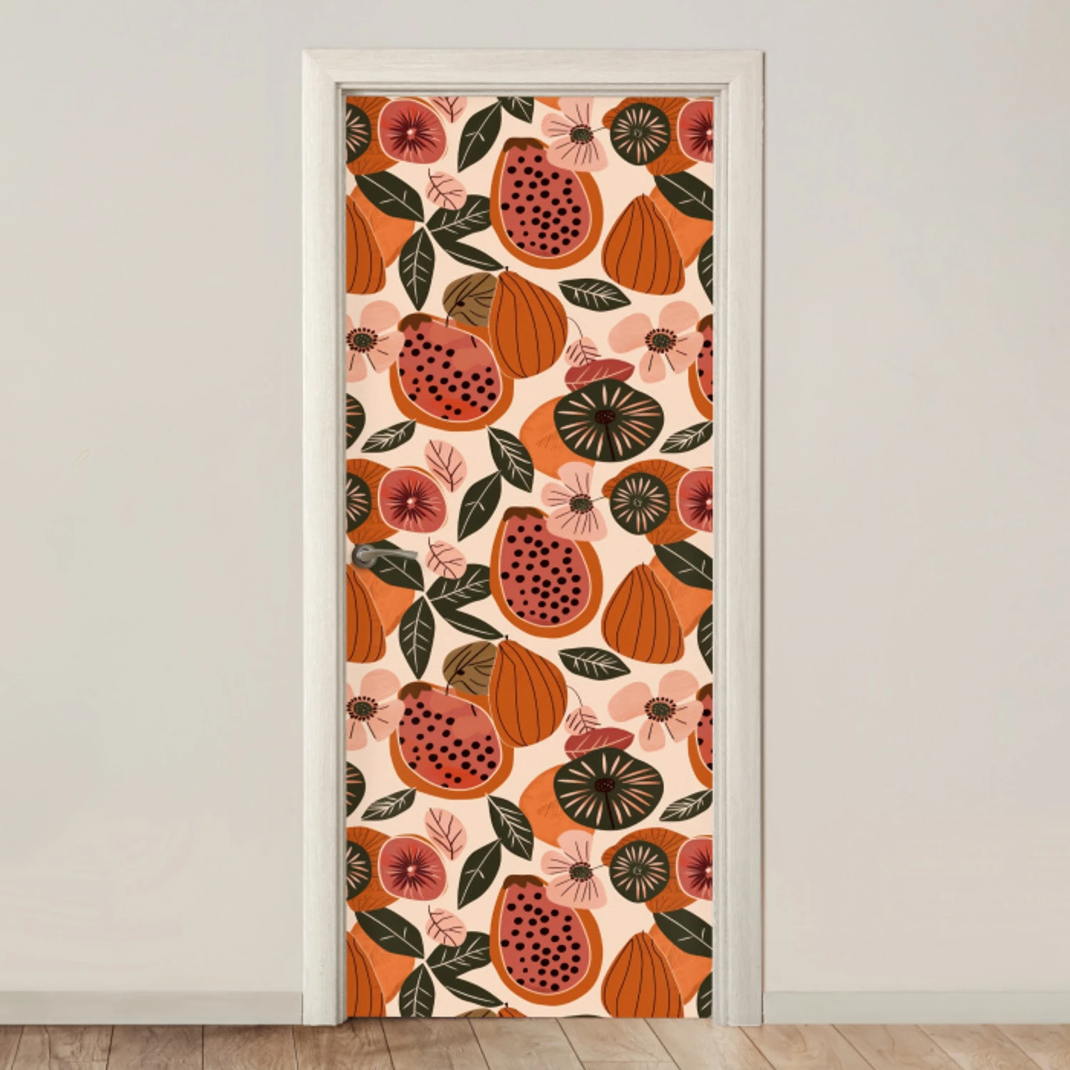 Papaja - Bloesem - Oranje deurposter klein 289 -3d_beige