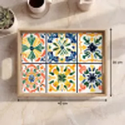 Spaans - Tegels - Keramiek - Bloemen Dienblad Rechthoek middel -USP_Formaat