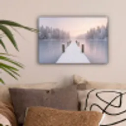 Steiger - Meer - Mist - Winter - Serene canvas 2cm klein -sfeer1