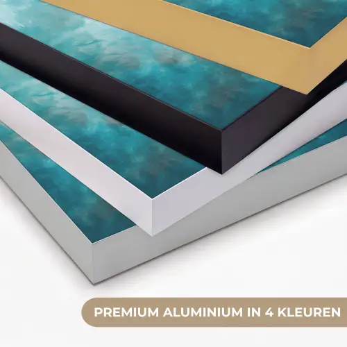 Bootje - Water - Blauw Textielframe zwart klein -USP_kleurenNL