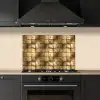 Geometrisch - Tegels - Goud keuken achterwand spatscherm klein 900 -sfeer1