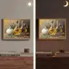 Stilleven - Olijfolie - Knoflook - Kruiden Light Box met batterij (Wandlamp) middel -sfeer3