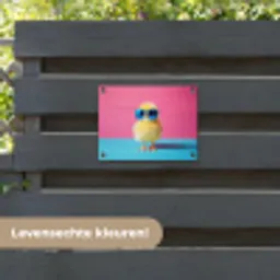 Kuiken - Zonnebril - Blauw tuinposter los doek klein -sfeer3