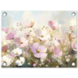 Bloemenveld - Lichte tinten - Geschilderd tuinposter los doek klein -3d