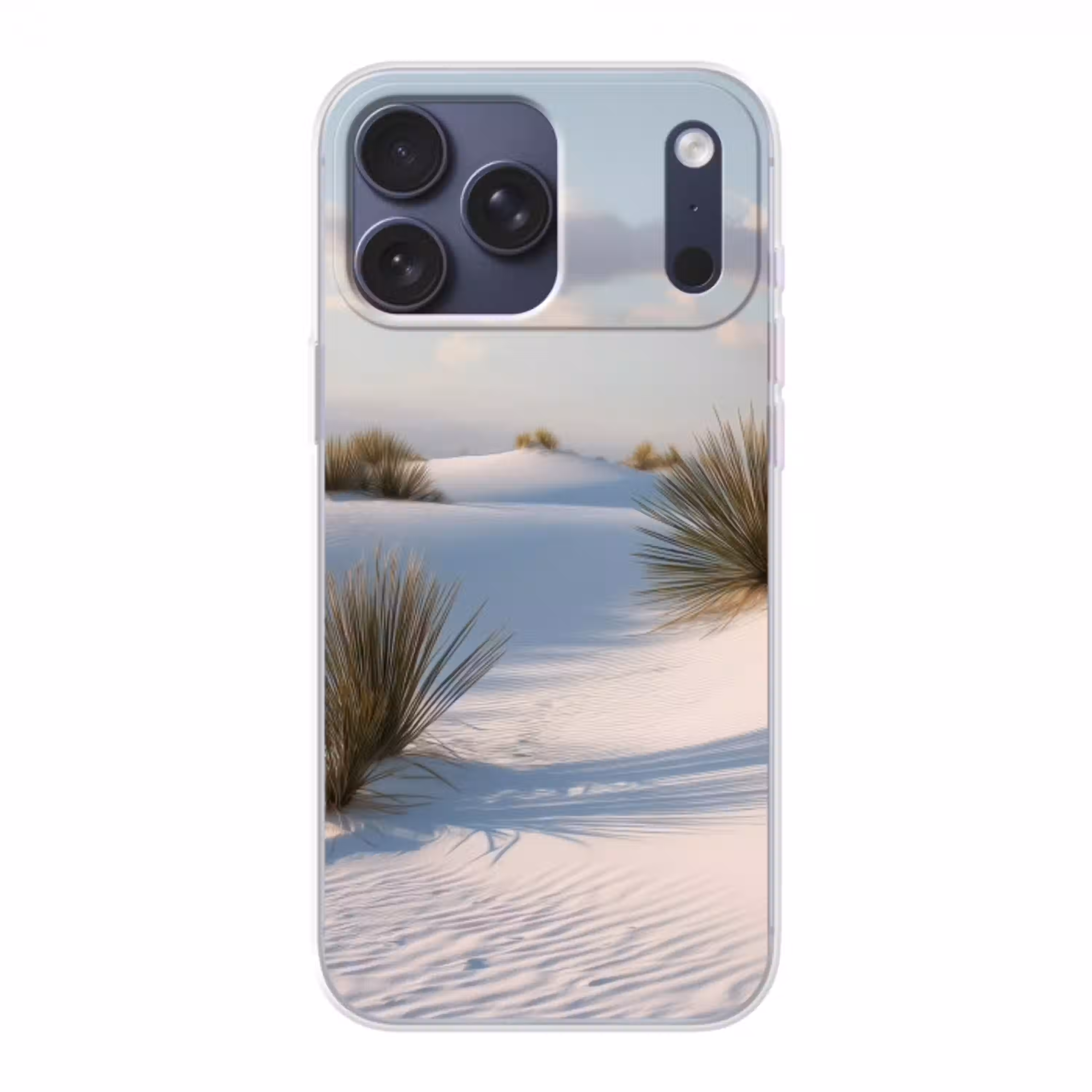 Duinen - Gras - Wolken - Beige Telefoonhoesje iPhone 17 Pro Max klein -3d