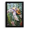 Schildpad - Zeewier - Mozaïek fotolijst zwart zonder passe partout klein -3d