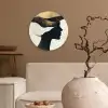 Vrouw - Golven - Zwart Wandcirkel plexiglas klein -sfeer1