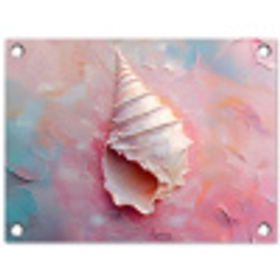 Schelp - Pastel - Pink tuinposter los doek klein -3d