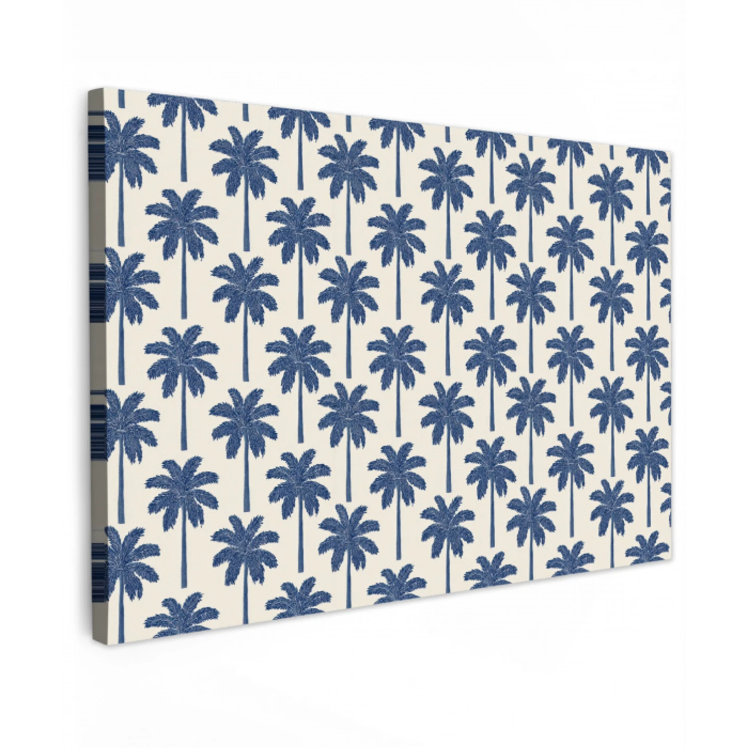 Symmetrisch - Palm - Blauw Tuinposter op houten frame 2 cm dik klein 845 -3d