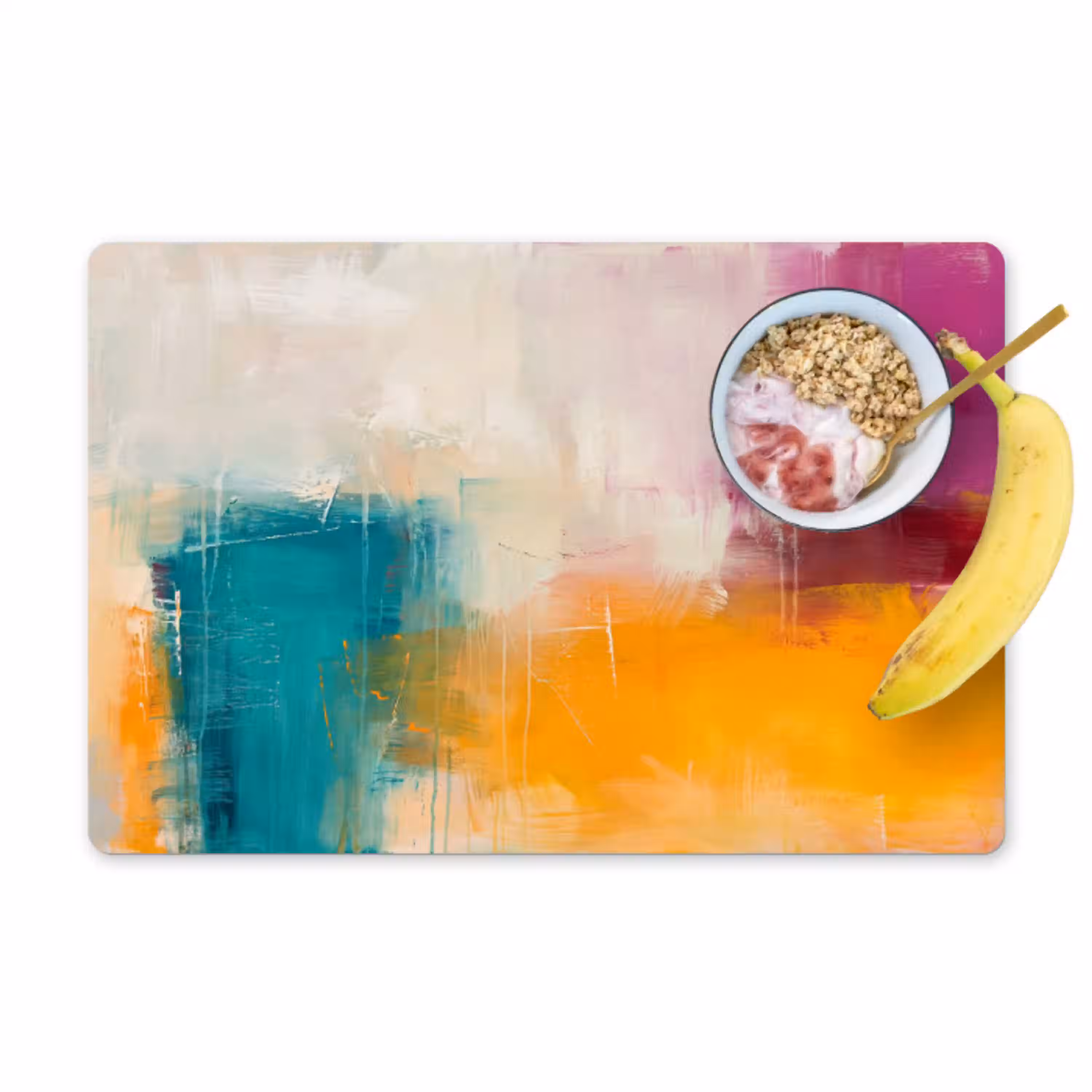 Abstract - Kleurrijk - Modern - Kunst - Oranje Placemat vinyl groot -zzzproduct_Kitchenyeah-website