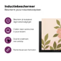 Grafisch - Bloemen - Roze Inductie beschermer vinyl 3mm klein -zzzzzzz-cc-usp