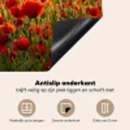 Stormachtige Klaprozenhemel Inductie beschermer vinyl 3mm middel -sfeer4