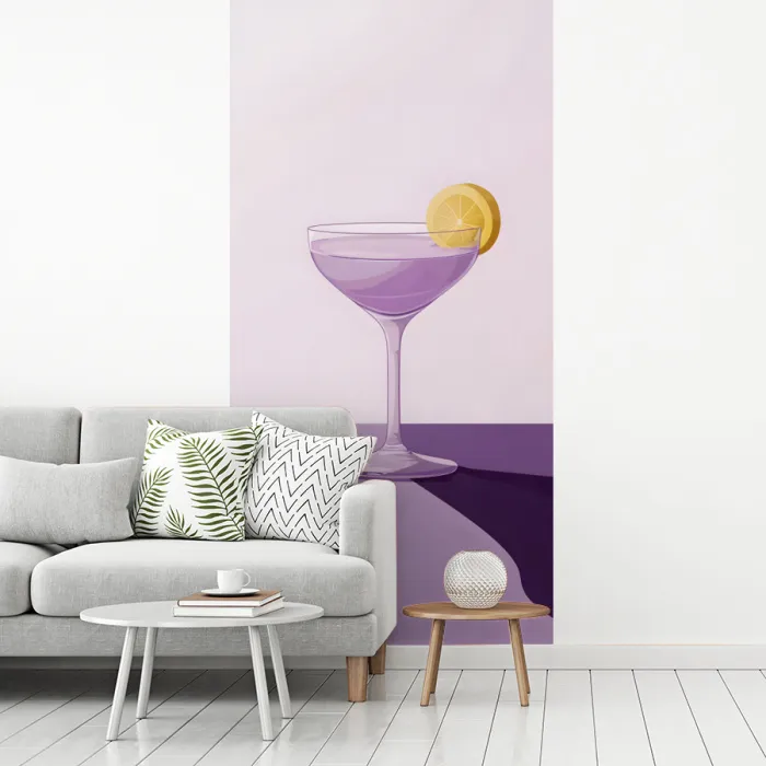 Cocktail - Paars - Minimalistisch - Citroen fotobehang vinyl groot -woonkamer