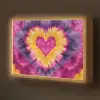Tie dye - Hartvorm - Vlammen - Oranje Light Box met batterij (Wandlamp kind) middel -z3d_website
