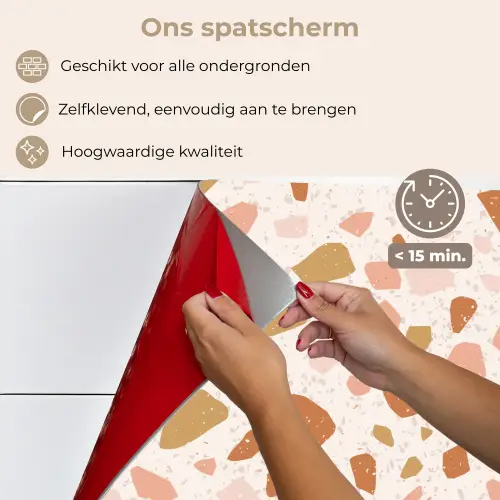 Terrazzo -  Patroon - Kleurrijk - Zalm keuken achterwand spatscherm klein 900 -spatscherm_NL