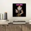Portret - Humor - Neon aluminium wit klein -sfeer1