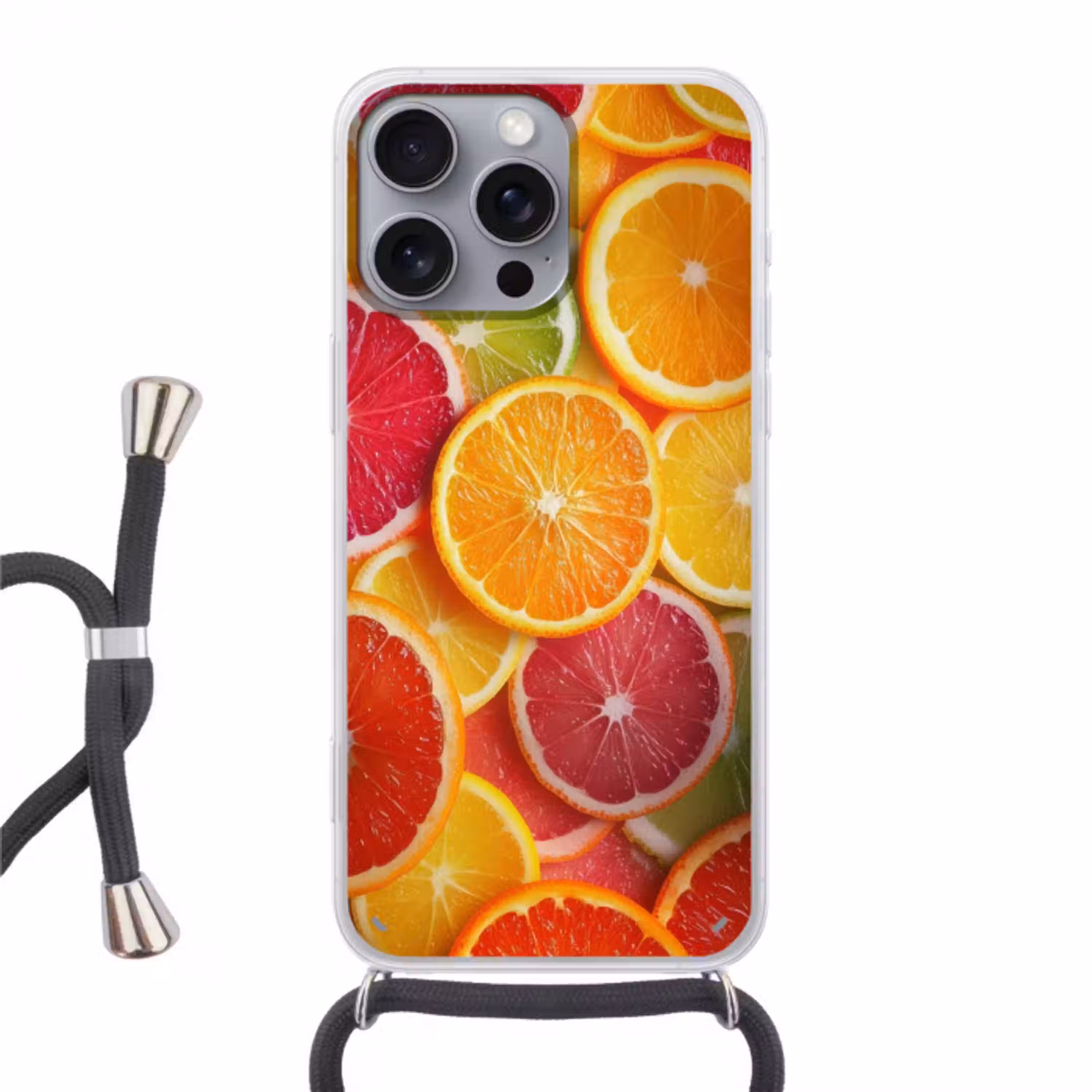 Fruit - Kleurrijk - Close up Hoesje iPhone 16 Pro Max met koord klein -3d