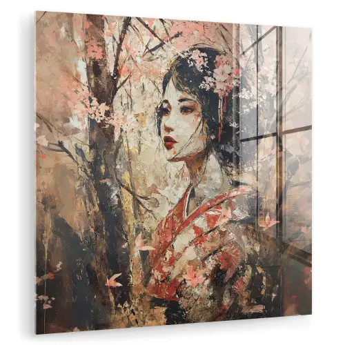 Kimono - Vrouw - kersenbomen plexiglas 5mm klein -zzzproduct_nieuw
