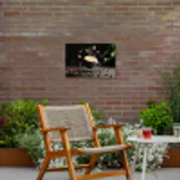Cappuccino - Kop - Bonen - Bruin Tuinposter op houten frame 2 cm dik klein -sfeer3
