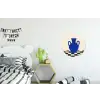 Vaas - Blauw - Geblokt - Modern Wandcirkel aluminium klein -kinderkamer