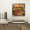 Burger - Eten - Kunst - Grijs - Graffiti plexiglas 5mm klein -sfeer1
