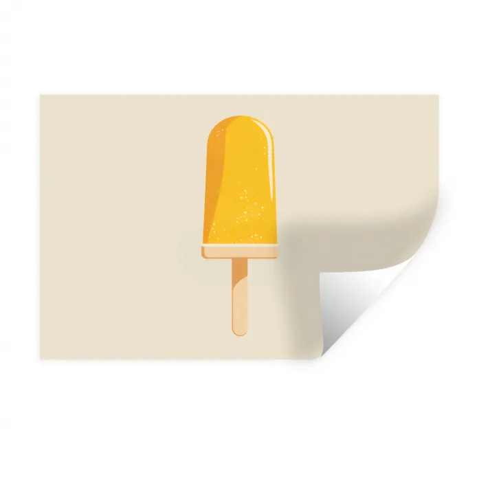 Oranje - Stokje - Waterijsje Muursticker klein -3d