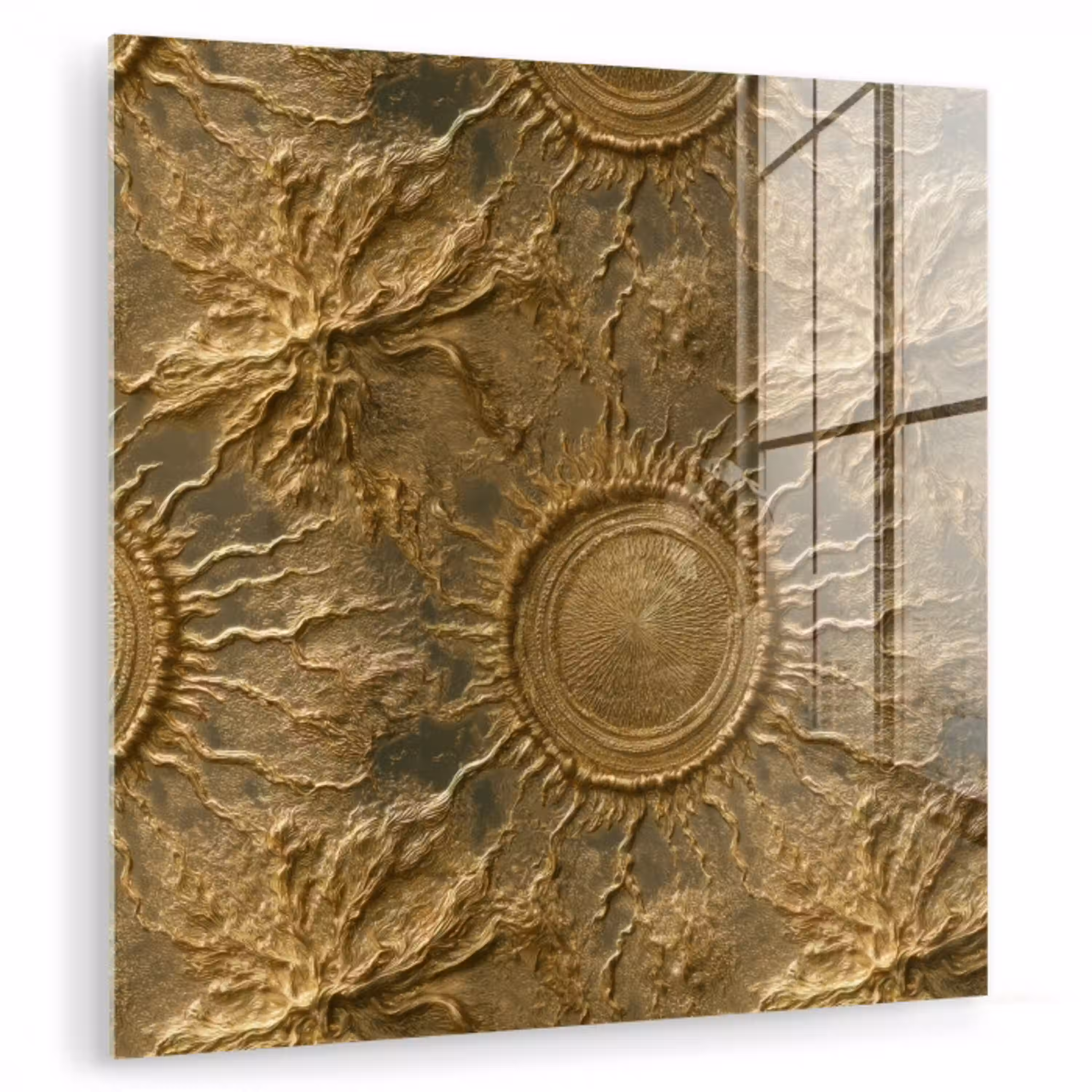 Zon - Reliëf - Antiek - Goud plexiglas 5mm klein 11 -zzzproduct_nieuw