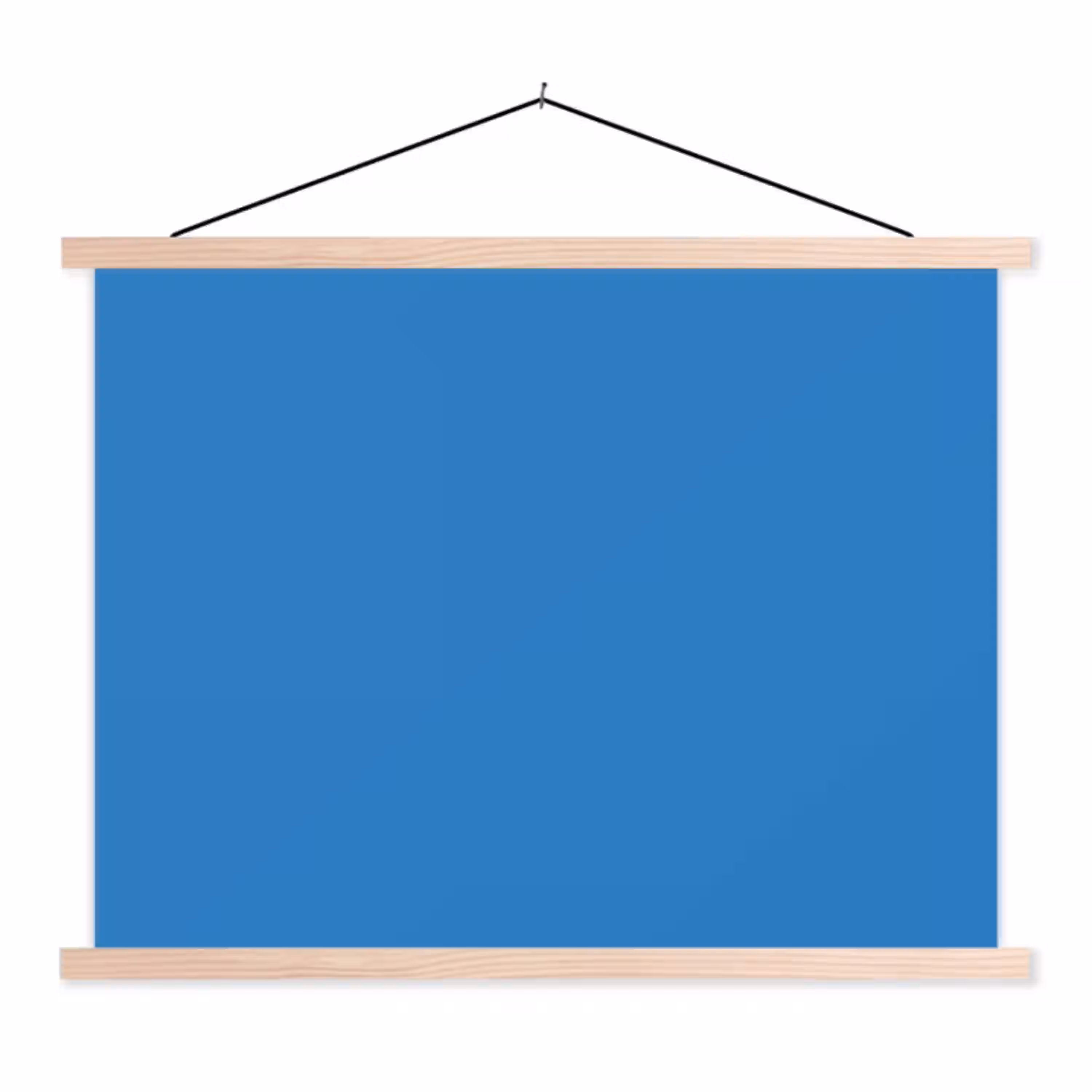 Royal - Blue - Blauw textielposter latten blank klein 122 -3d