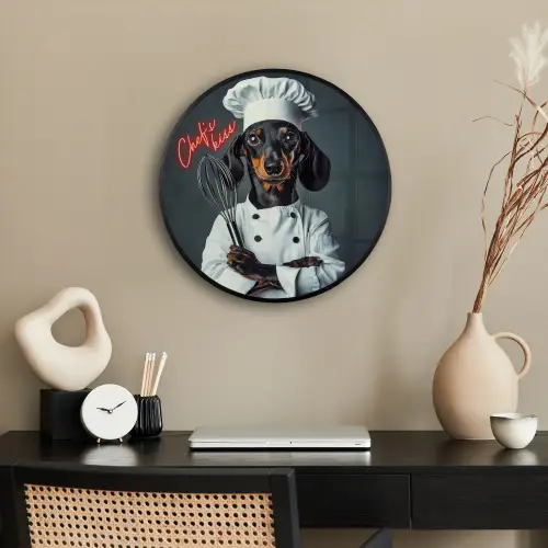 Quote - Neon - Hond - Kokskleding Fotolijst rond zonder passe partout klein -sfeer1