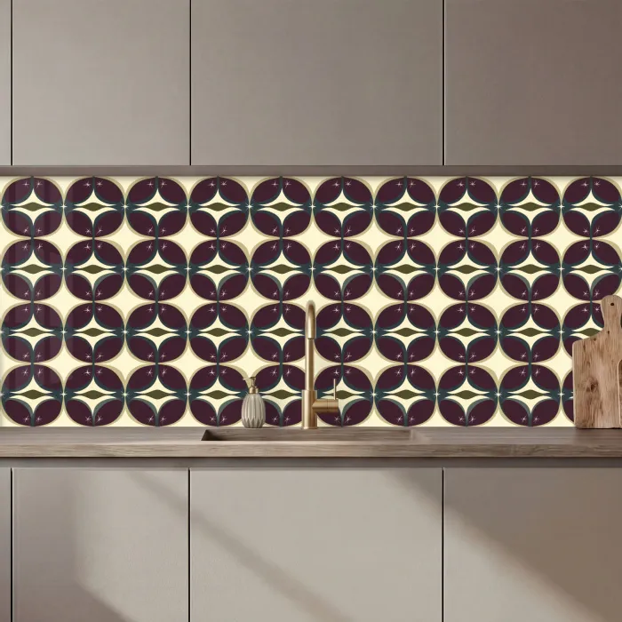 Cirkel - Retro - Kleurrijk keuken achterwand 2 middel 871 zz_3dshopping
