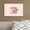 Draaischijftelefoon - Retro - Roze canvas 2cm klein -sfeer3