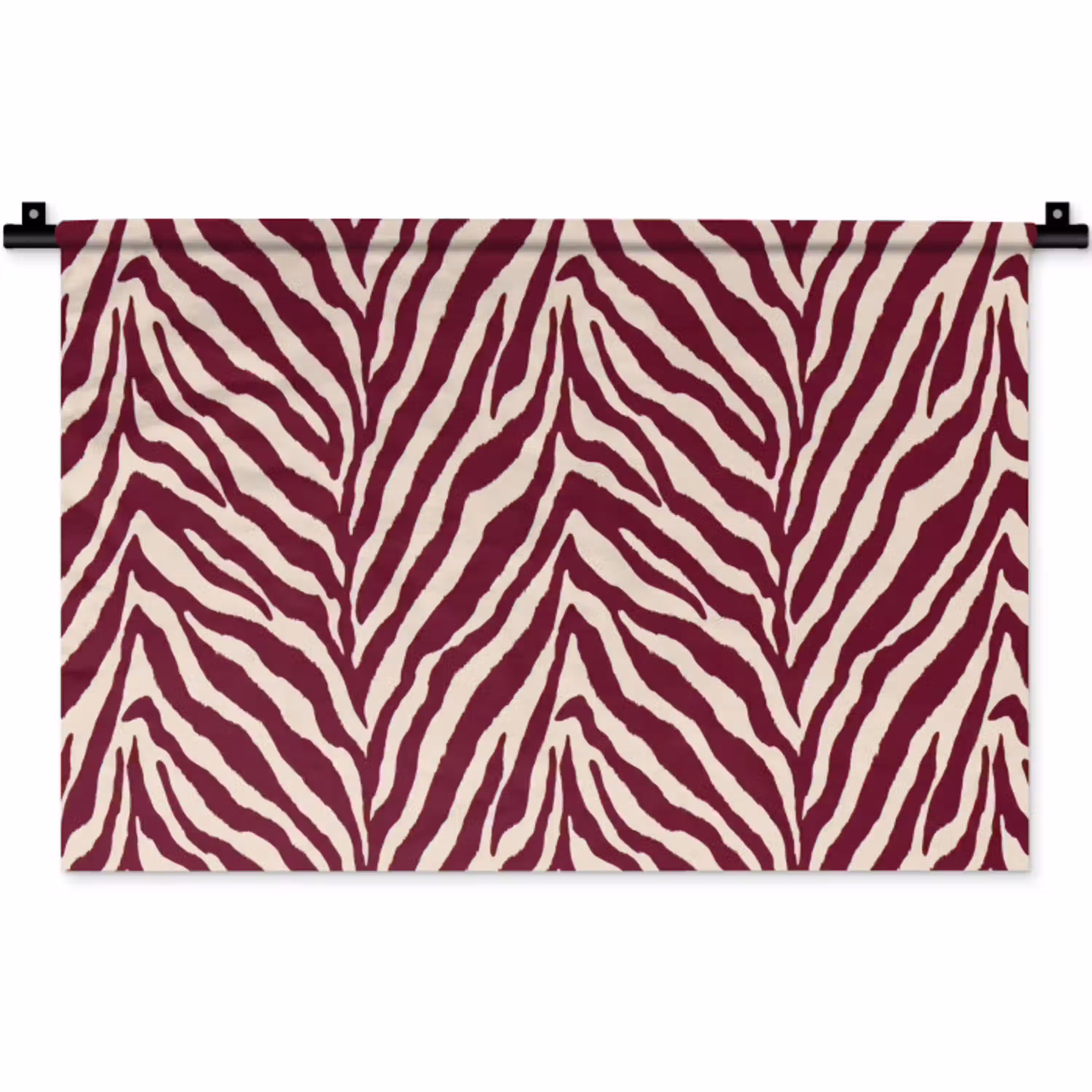 Zebra - Motief - Bordeaux - Rood Wandkleed katoen klein 269 -zz3d