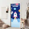 Rakete mit Astronaut im Weltraum. deurposter klein -sfeer6