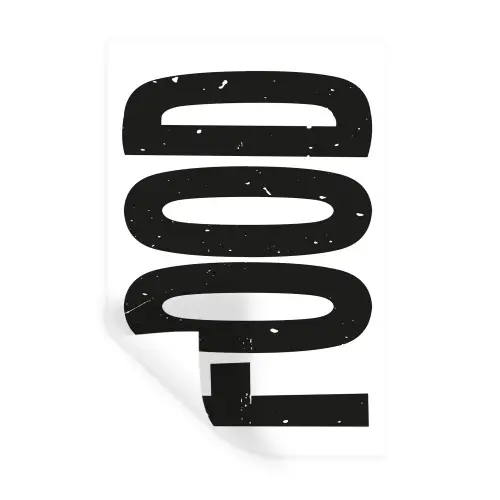 Food - Zwart - Wit - Decoratie Muursticker klein -3d