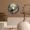 Toekan - Vogels - Bloemen - Planten - Tropisch Wandcirkel kunststof plaat 5mm dik klein -sfeer1
