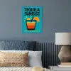 Illustratie - Tequila - Glas - Blauw poster papier klein -sfeer2