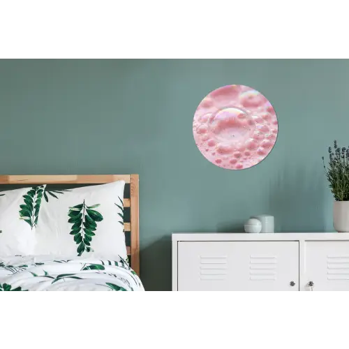 Schuim - Structuur - Roze Wandcirkel aluminium klein -slaapkamer