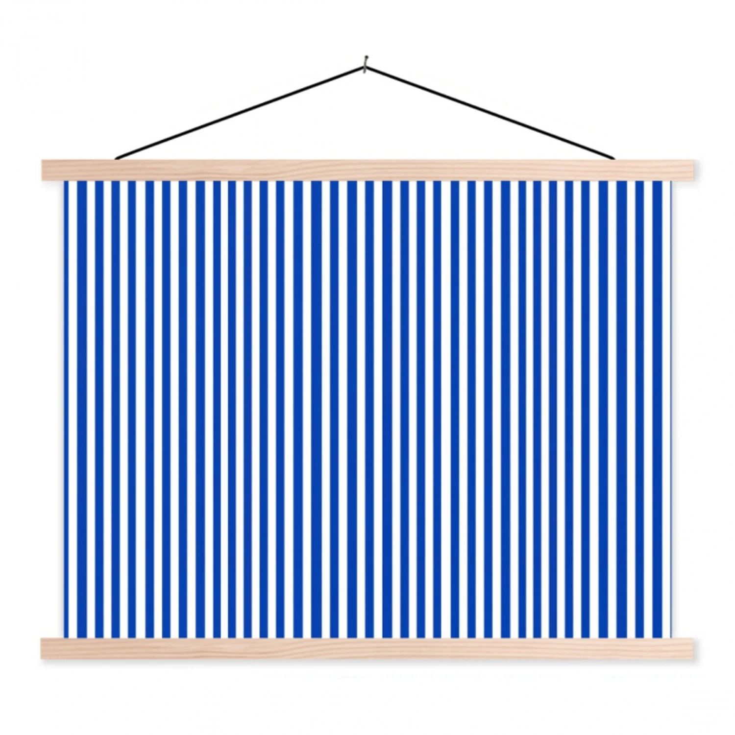 Klassiek - Strepen - Blauw textielposter latten blank klein 122 -3d