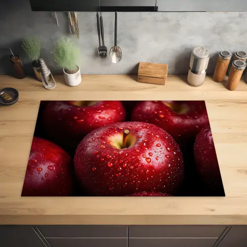 Rood - Appels - Fruit Inductie beschermer vinyl 3mm klein -sfeer5