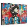 Graffiti - Jongen - Street art - Kleuren Textielframe zwart klein -3d