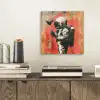 Graffiti - Astronaut - Street art - Ruimte - Banksy aluminium wit klein -sfeer1