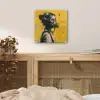 Vintage - Street art - Meisje - Masker - Geel - Banksy plexiglas 5mm klein -sfeer4