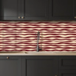 Golven - Rood - Patroon - Crème keuken achterwand 2 middel 871 -sfeer1