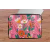 Roze - Bloemen - Wit - Oranje laptophoes neopreen klein -tafel